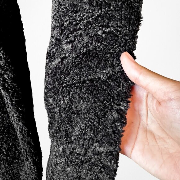 Vintage Y2K Black Faux Fur Oversized Fit Teddy Style Coat Jacket Size S - Picture 6 of 6